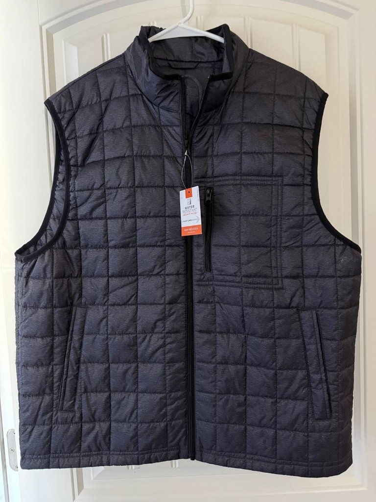 Brand New Van Huesen Dark Gray Puffer Vest  Xl